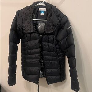 Columbia Women's Black Puffer Coat with Faux Fur Collar